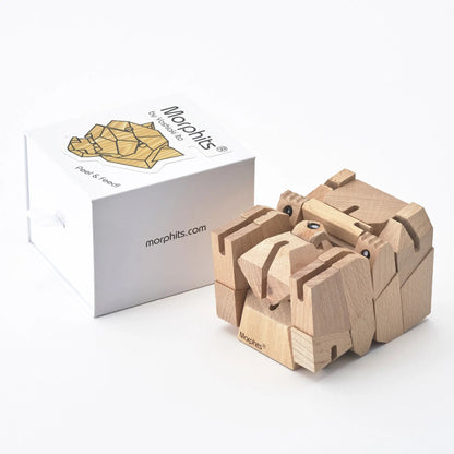 Morphits® Modern Wooden Tiger Decor – Interactive Puzzle & Art Piece