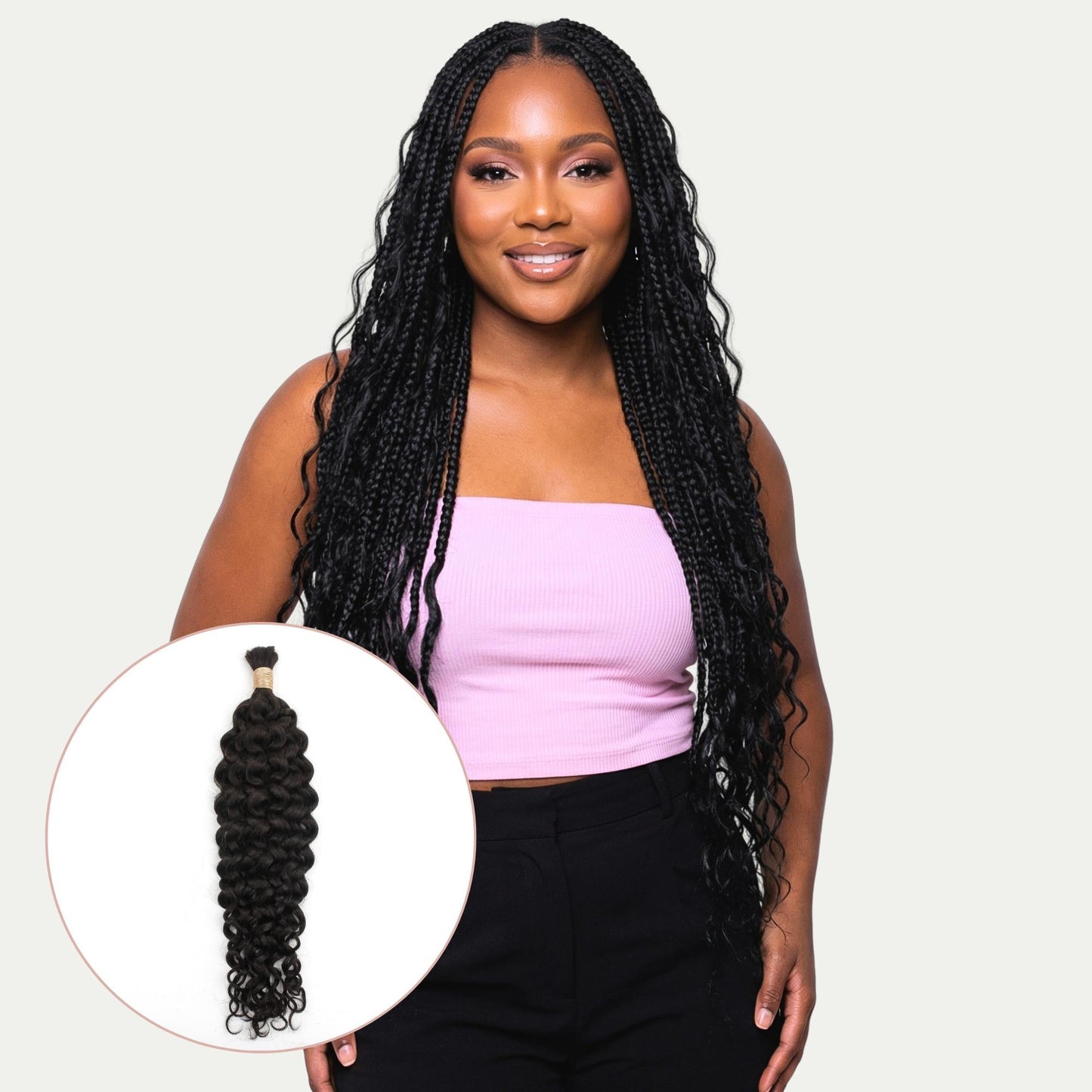 Natural 1B Ocean Wave Bulk Braiding Hair