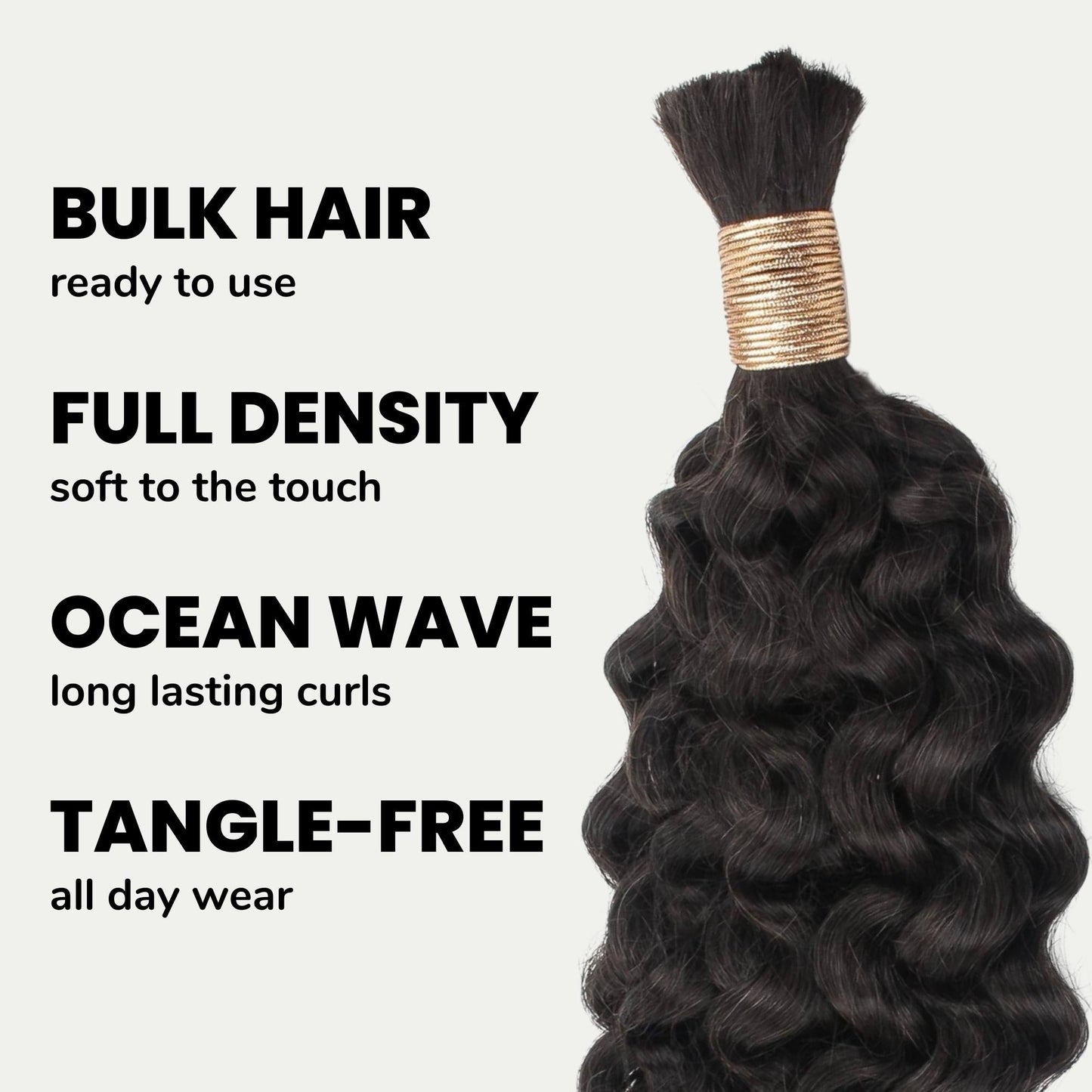 Natural 1B Ocean Wave Bulk Braiding Hair