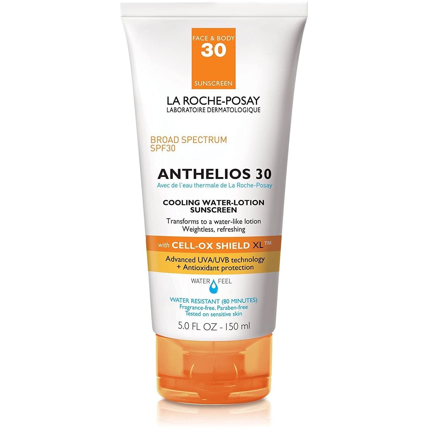 La Roche-Posay Anthelios 30 sunscreen tube on a white background