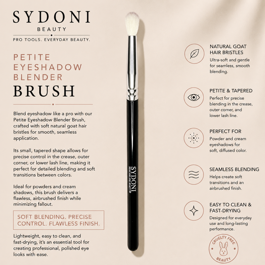 SYDONI PETITE EYESHADOW BLENDER BRUSH -Goat Hair Bristles