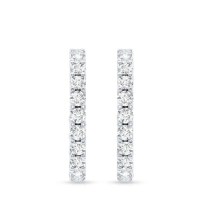 Lab Grown Diamond Hoop Earrings with Screw Back