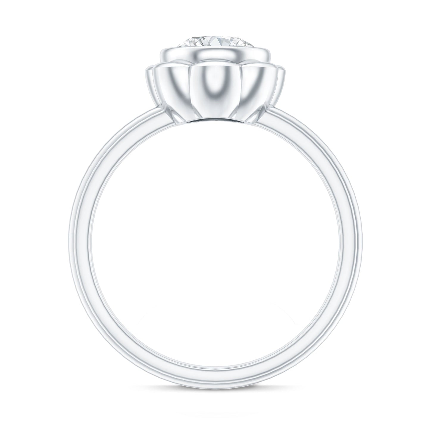 Engagement Ring with Bezel | 1.25 Carat Round Diamond, (EF-VS)