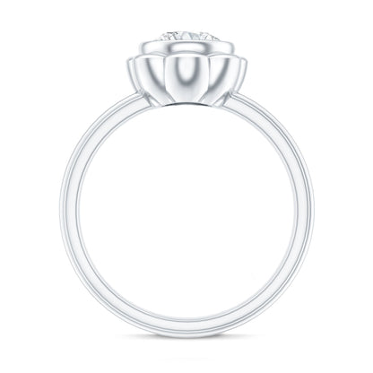 Engagement Ring with Bezel | 1.25 Carat Round Diamond, (EF-VS)