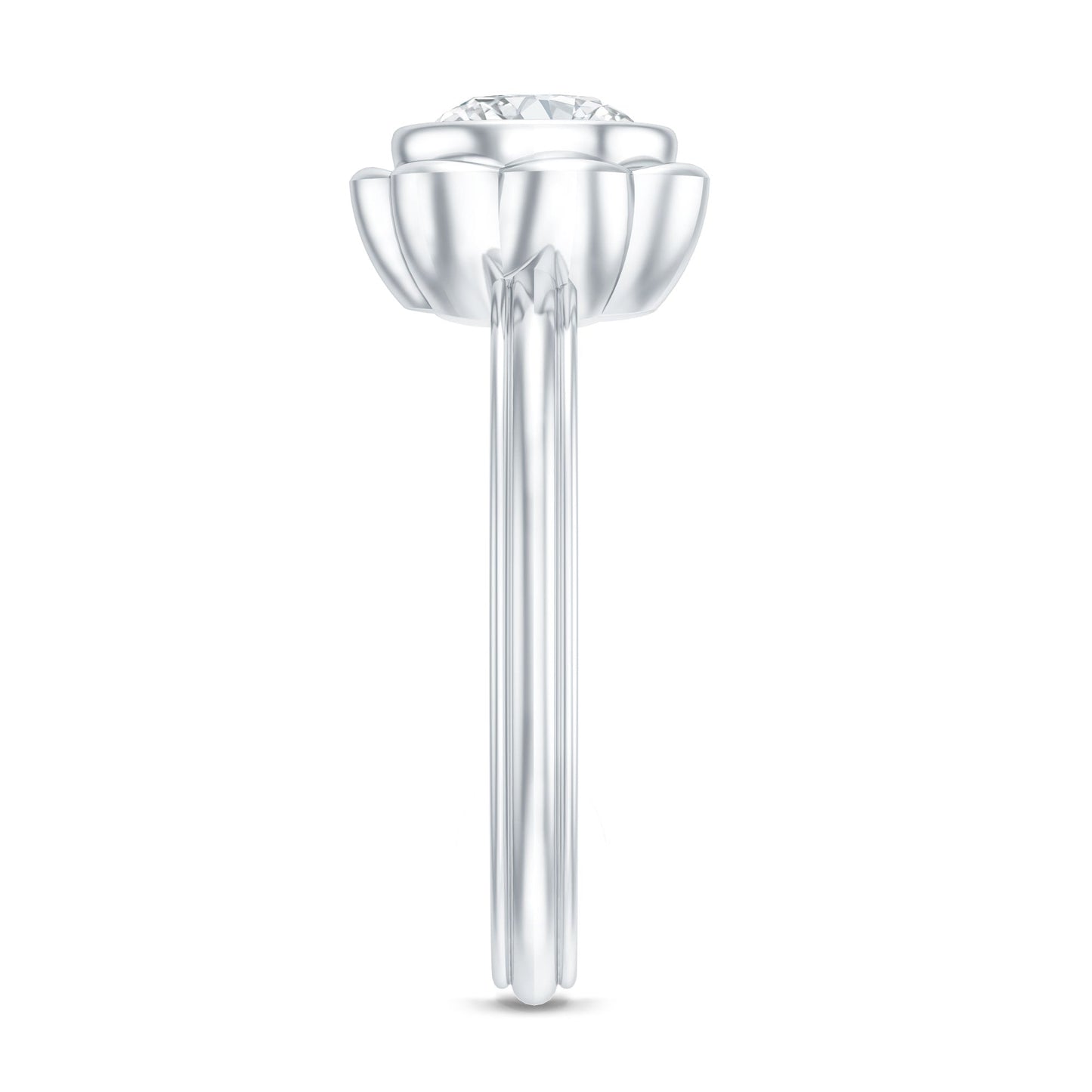 Engagement Ring with Bezel | 1.25 Carat Round Diamond, (EF-VS)