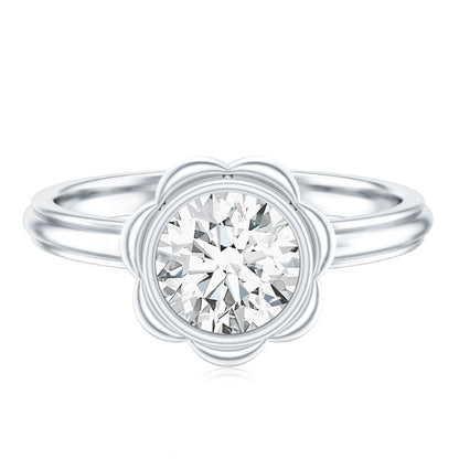 Engagement Ring with Bezel | 1.25 Carat Round Diamond, (EF-VS)