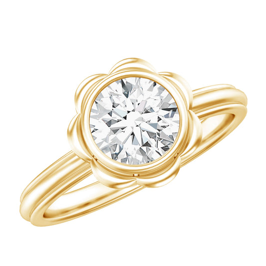 Engagement Ring with Bezel | 1.25 Carat Round Diamond, (EF-VS)