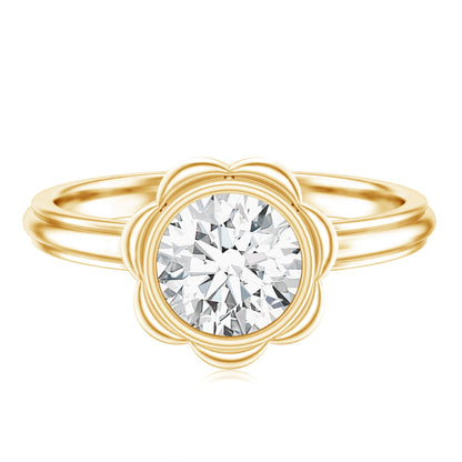 Engagement Ring with Bezel | 1.25 Carat Round Diamond, (EF-VS)