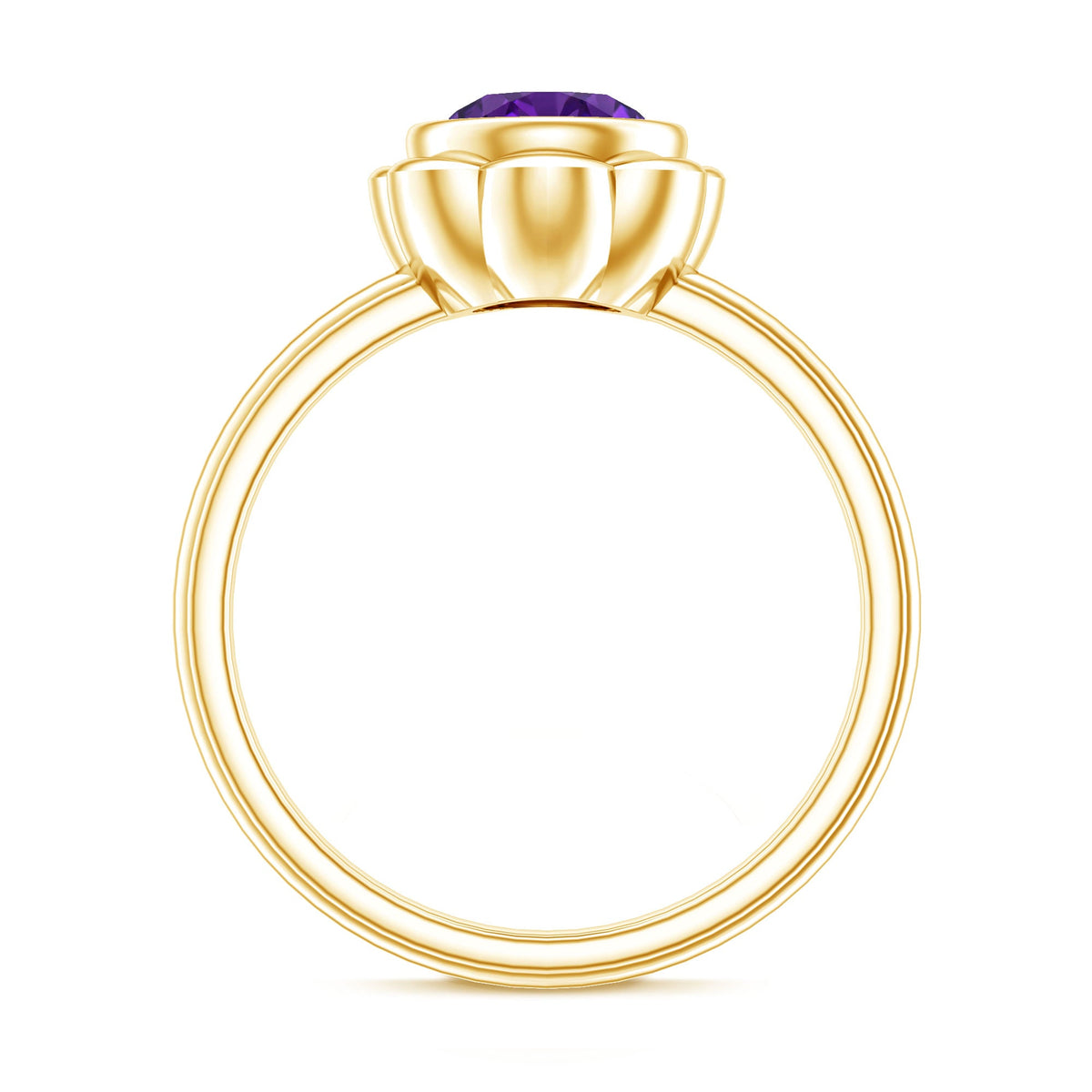 1 Carat Amethyst Engagement Ring in Bezel Setting