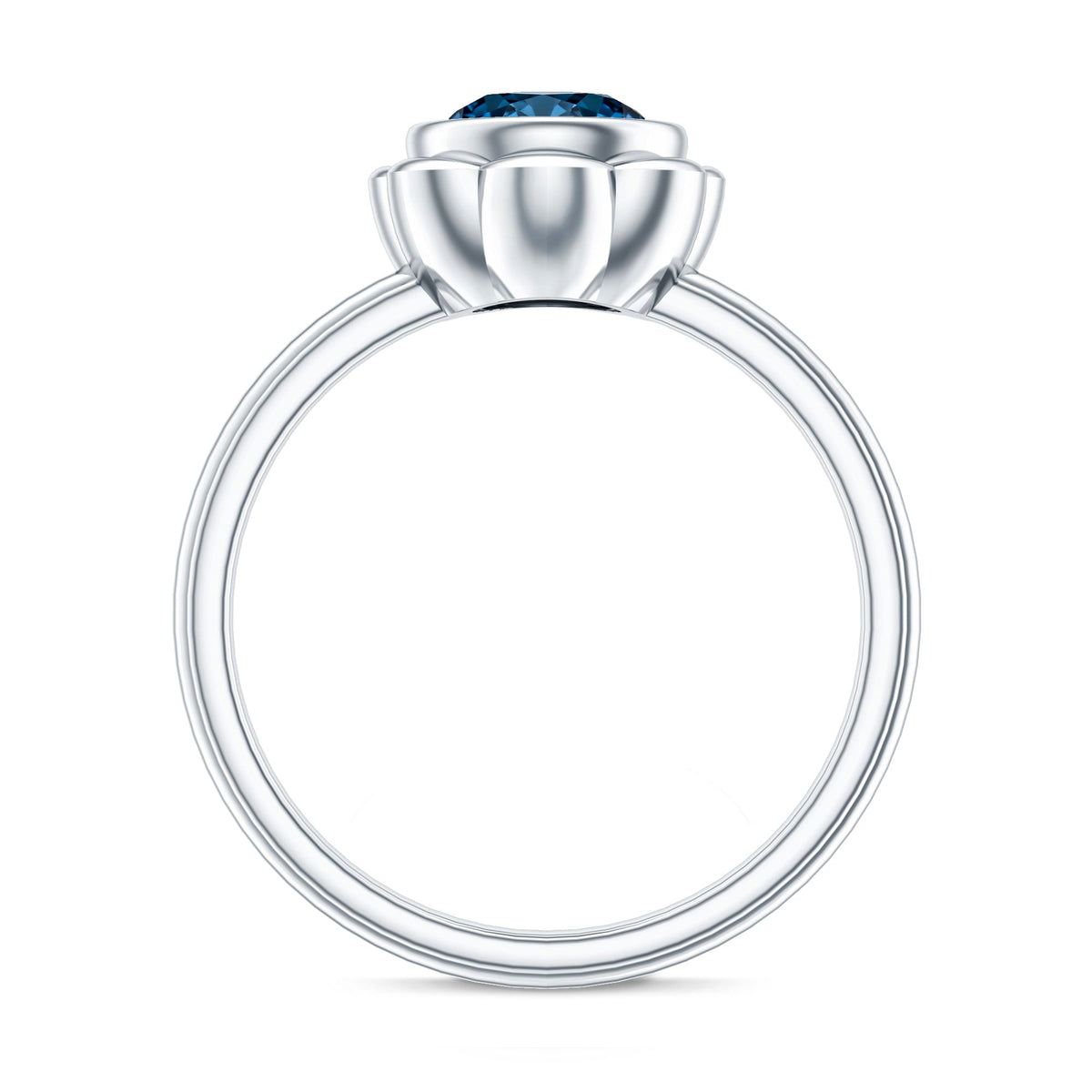 Genuine 1.35 Carat London Blue Topaz Solitaire Engagement Ring