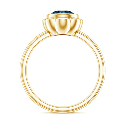 Genuine 1.35 Carat London Blue Topaz Solitaire Engagement Ring