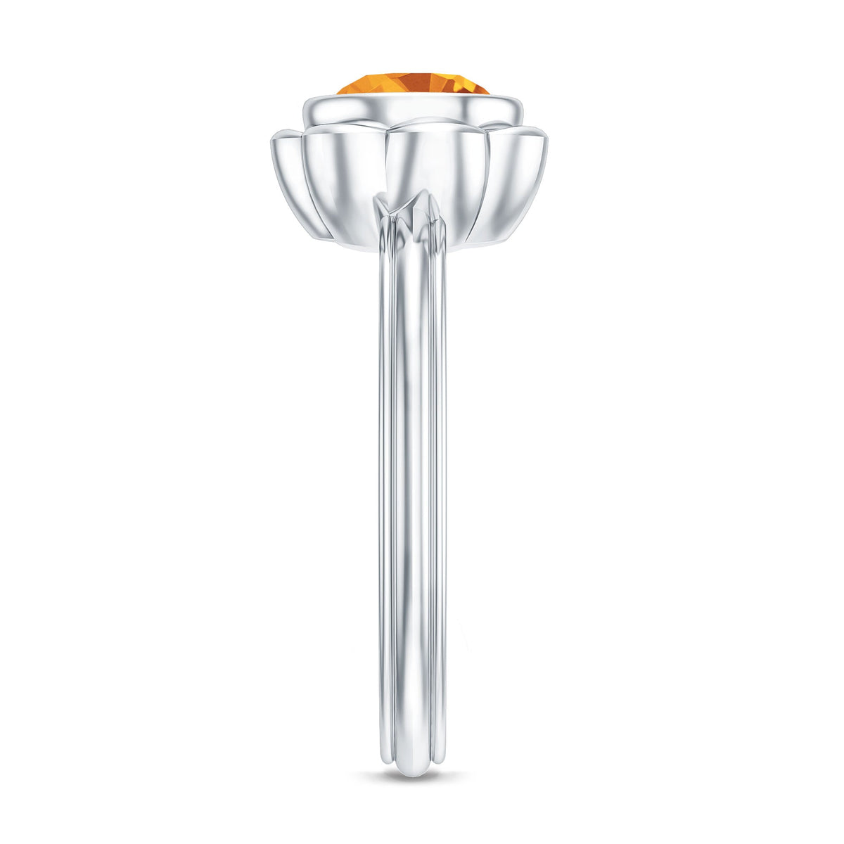 1 Carat Citrine Solitaire Engagement Ring in Bezel Setting
