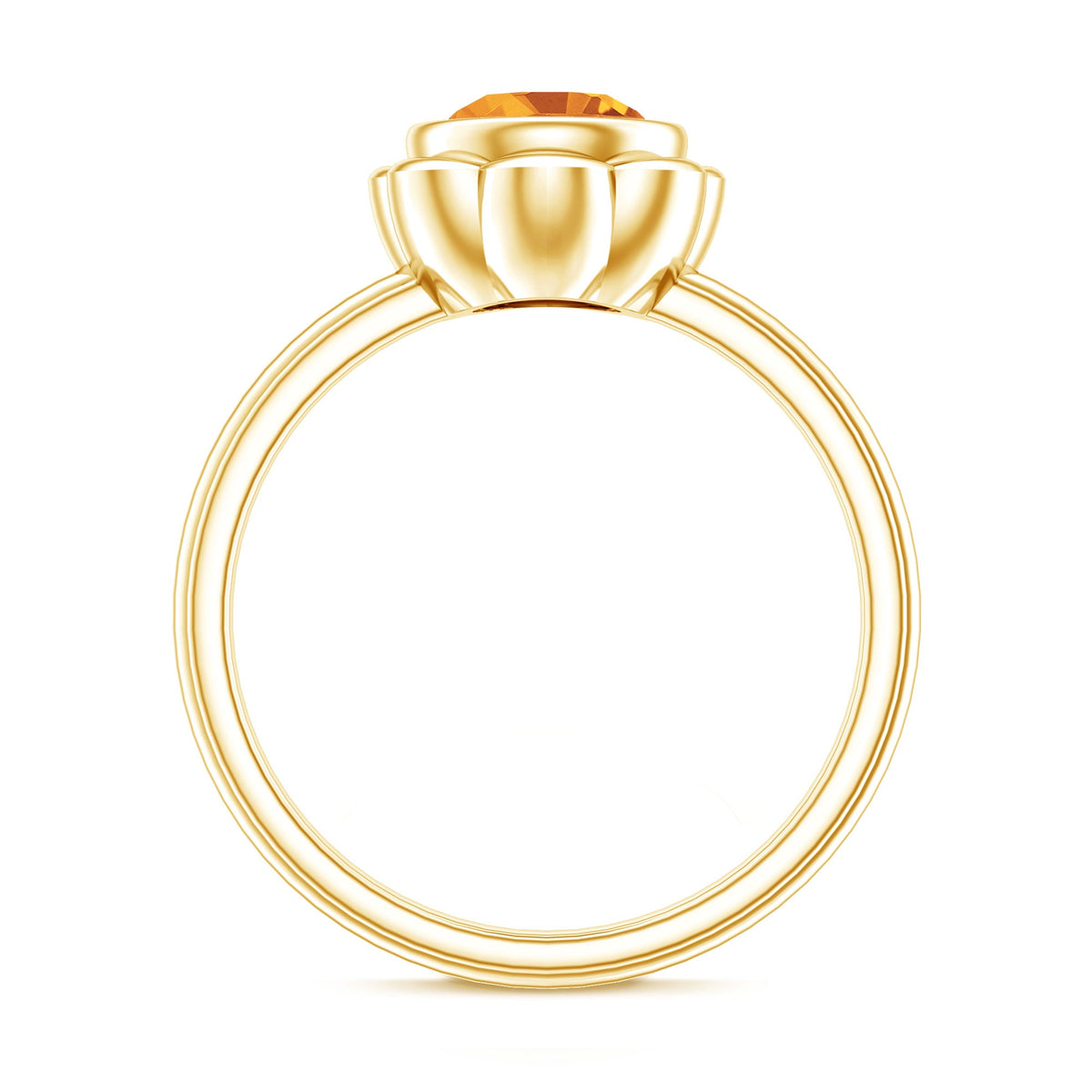 1 Carat Citrine Solitaire Engagement Ring in Bezel Setting