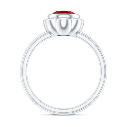 1.3 Carat Lab Grown Ruby Flower Engagement Ring