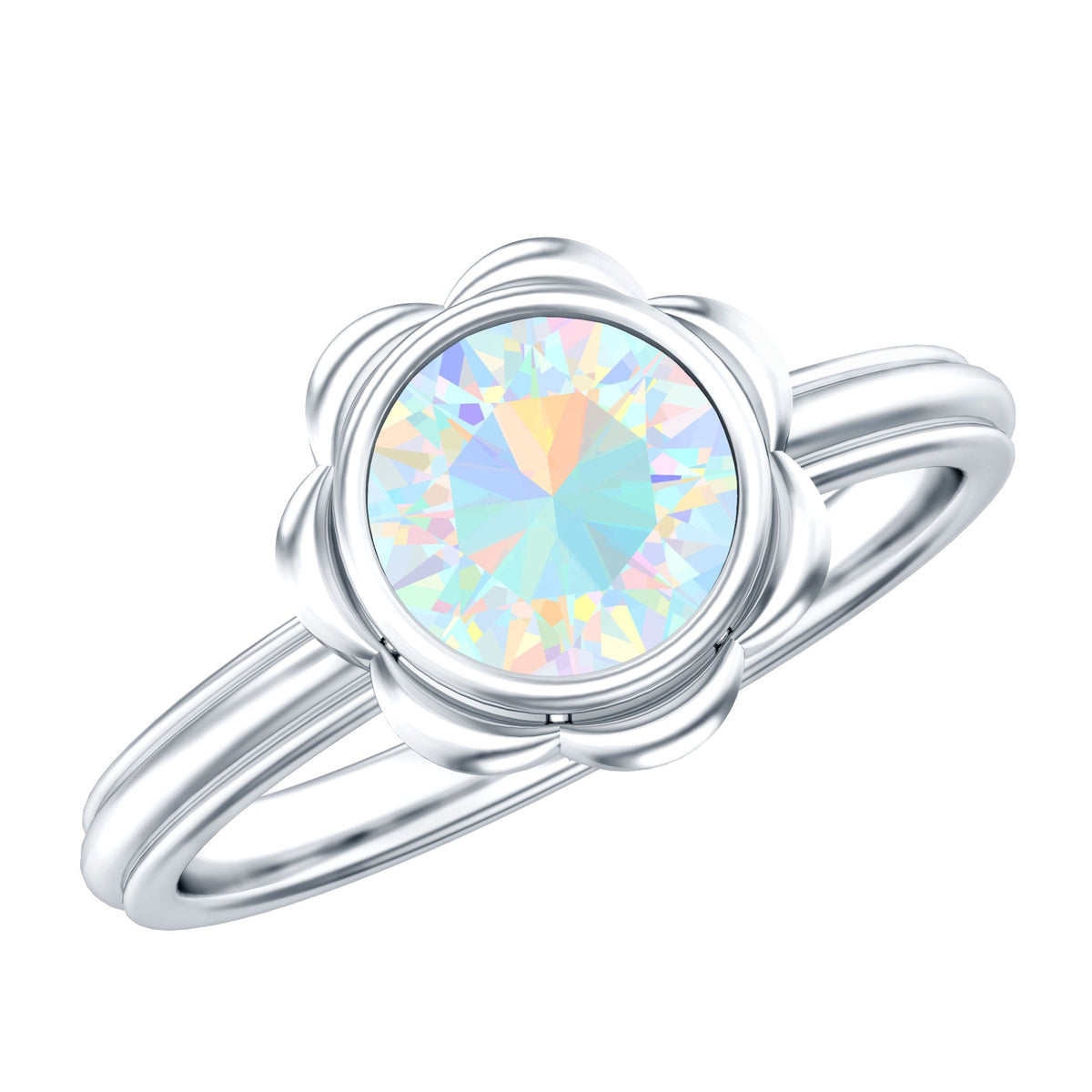 1.5 Carat Ethiopian Opal Engagement Ring for Women