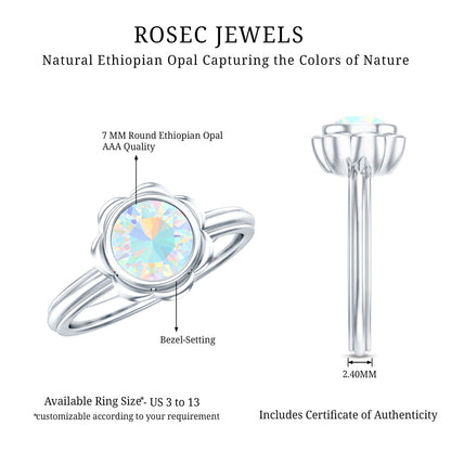 1.5 Carat Ethiopian Opal Engagement Ring for Women