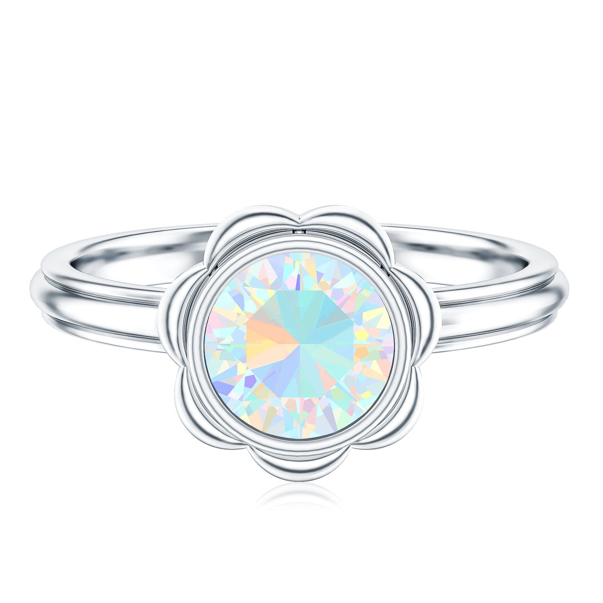 1.5 Carat Ethiopian Opal Engagement Ring for Women