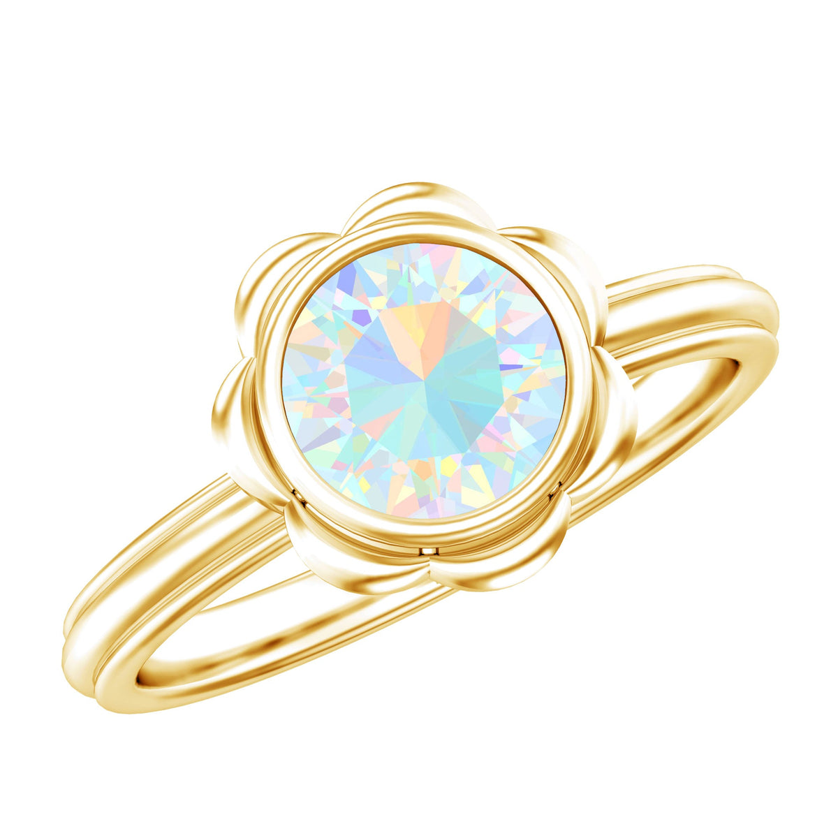 1.5 Carat Ethiopian Opal Engagement Ring for Women