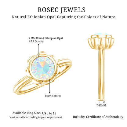 1.5 Carat Ethiopian Opal Engagement Ring for Women