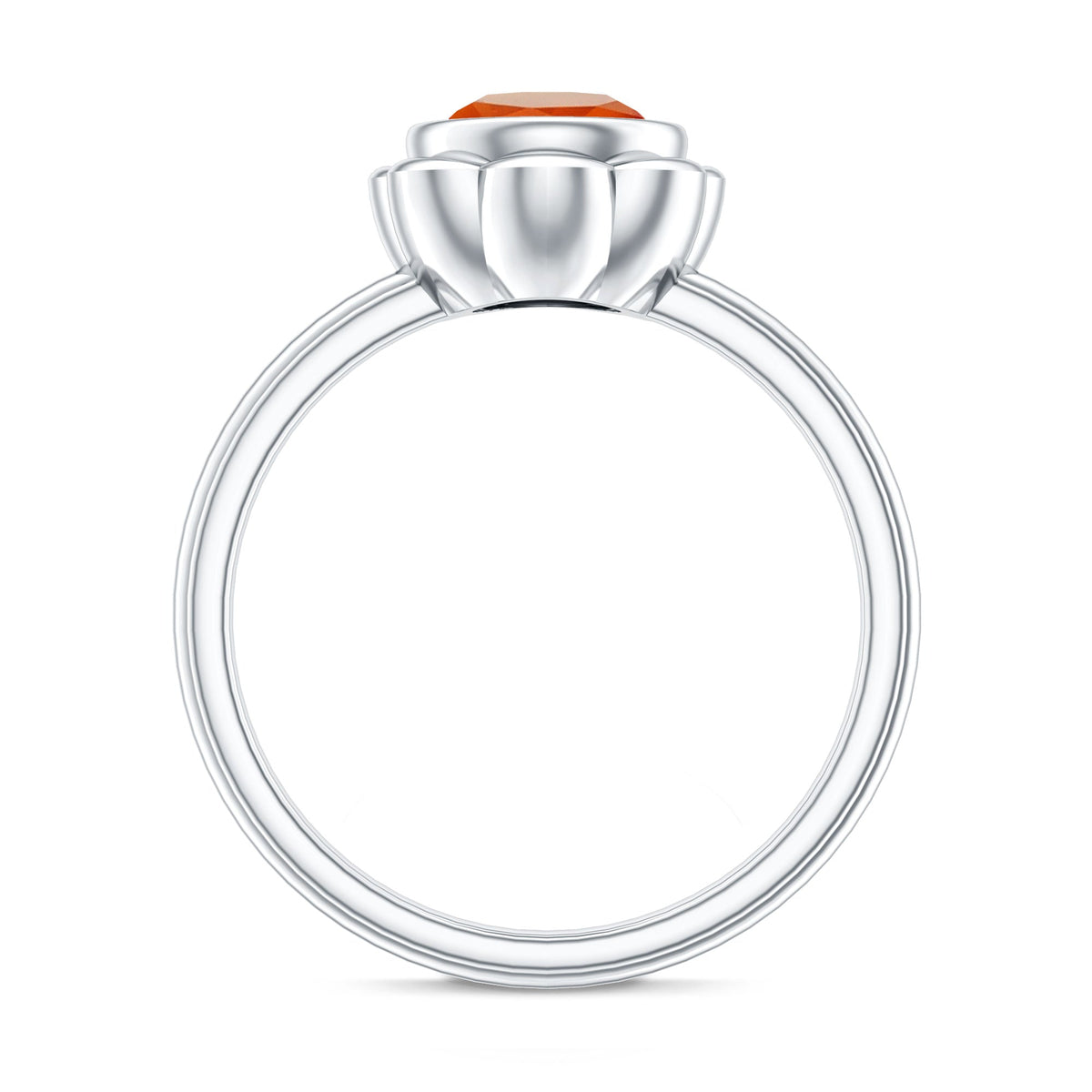 1.5 Carat Real Fire Opal Flower Engagement Ring