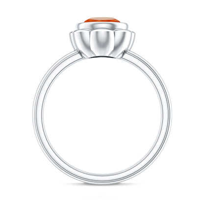 1.5 Carat Real Fire Opal Flower Engagement Ring