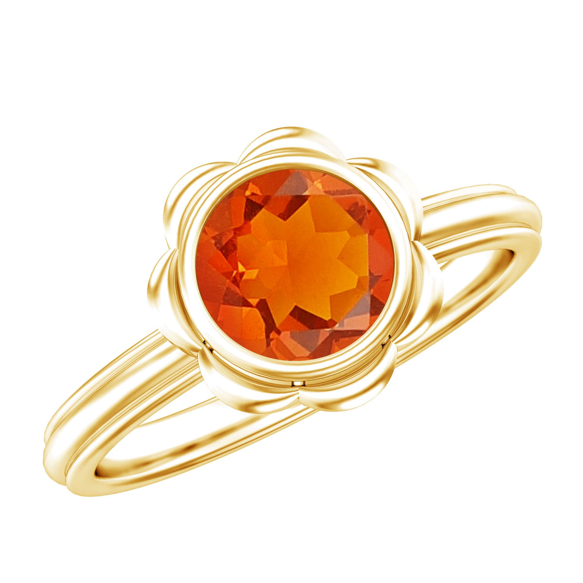 1.5 Carat Real Fire Opal Flower Engagement Ring