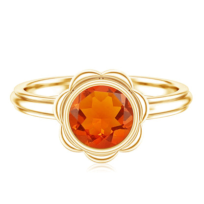 1.5 Carat Real Fire Opal Flower Engagement Ring