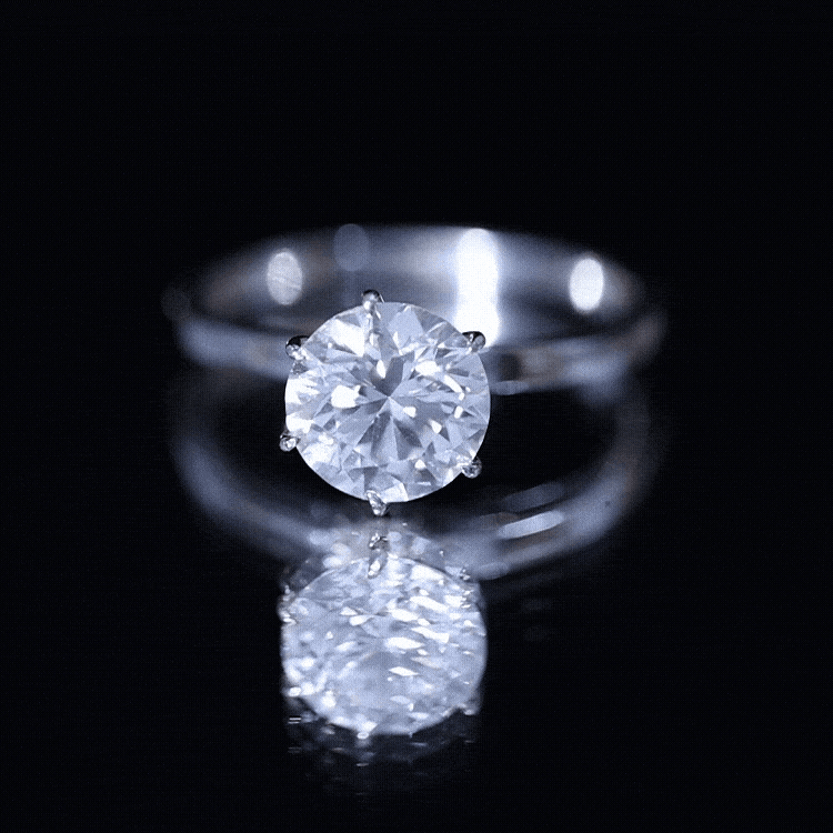 Solitaire Engagement Ring, Hidden Halo | 2 Carat, Round, Lab Diamond