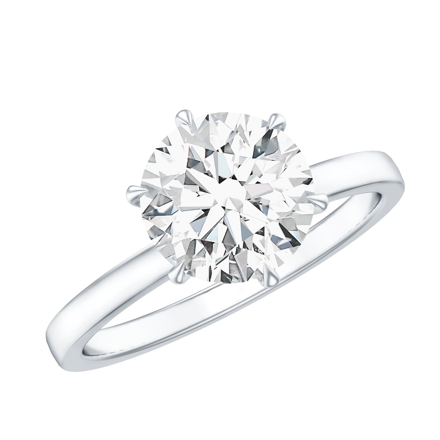 white gold round diamond ring