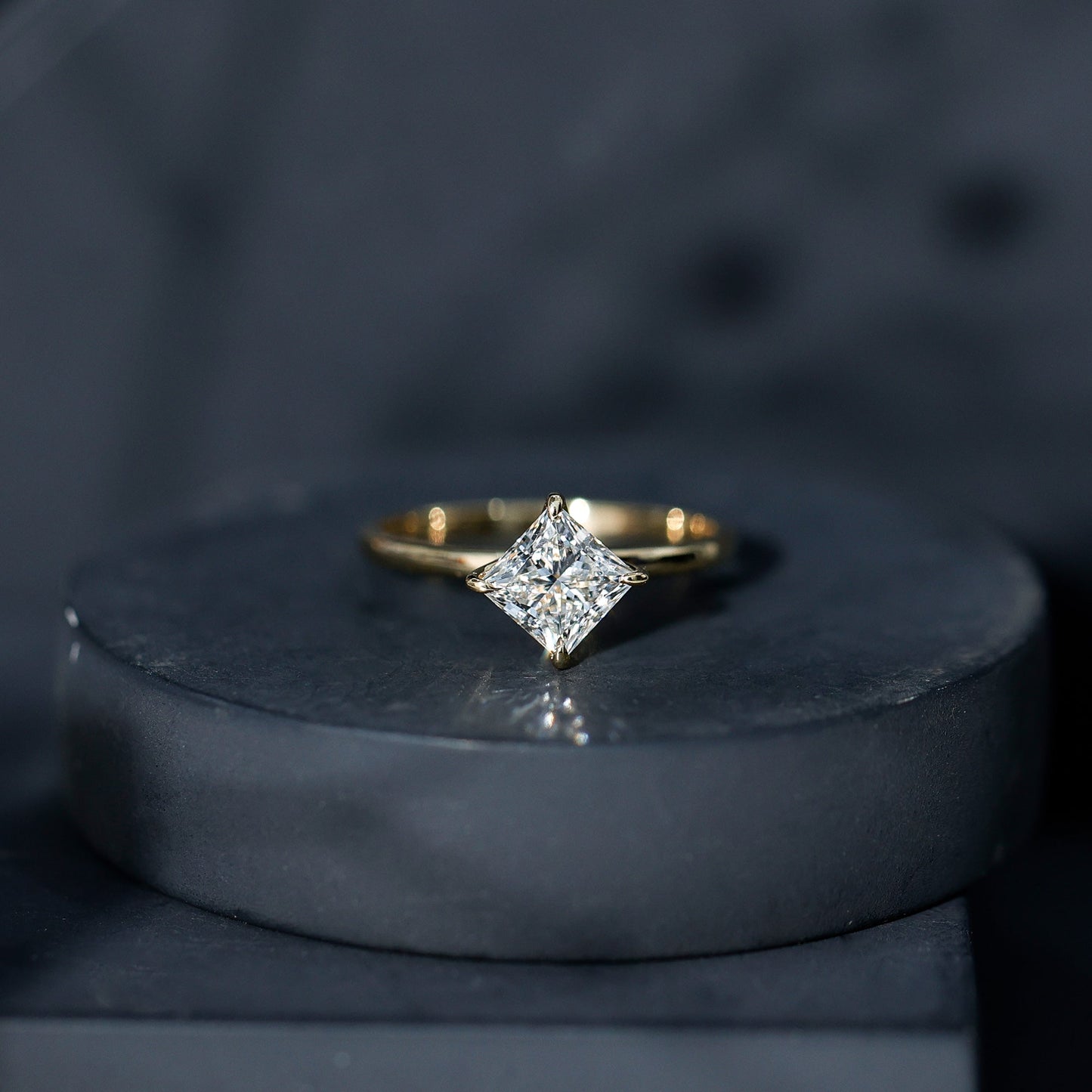 1.25 CT Princess Cut Lab Grown Diamond Solitaire Engagement Ring