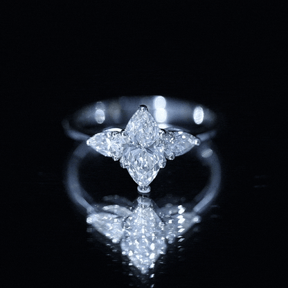 Marquise Three-Stone Lab Grown Diamond Engagement Ring (EF-VS)