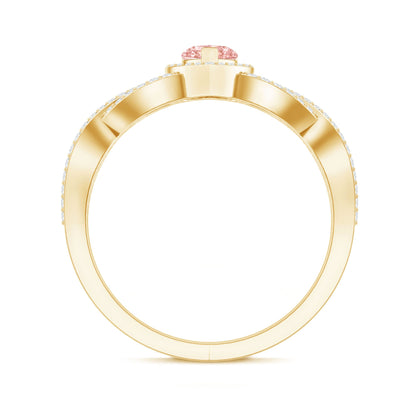 IGI Certified 1 Carat Lab Grown Pink and White Diamond Classic Engagement Ring