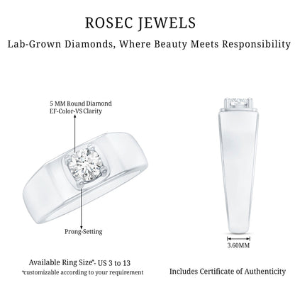 Diamond Engagement Ring for Men, EF-VS Brilliant