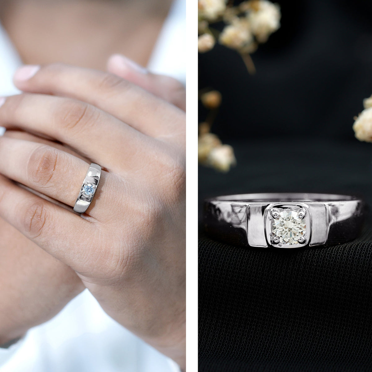 Diamond Engagement Ring for Men, EF-VS Brilliant