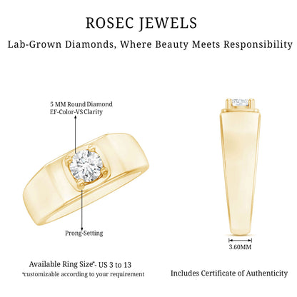 Diamond Engagement Ring for Men, EF-VS Brilliant