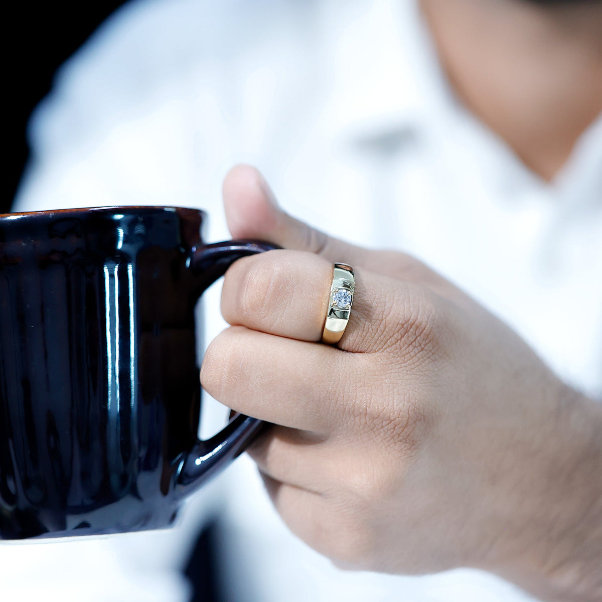 Diamond Engagement Ring for Men, EF-VS Brilliant