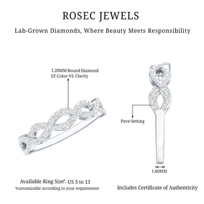 Pave Set Lab Grown Diamond Infinity Wedding Band