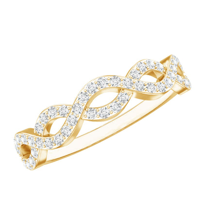 Pave Set Lab Grown Diamond Infinity Wedding Band