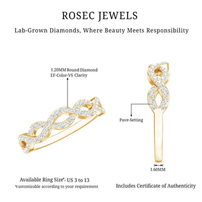 Pave Set Lab Grown Diamond Infinity Wedding Band