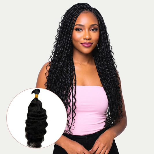 Natural 1B Raw Indian Curly Bulk Braiding Hair