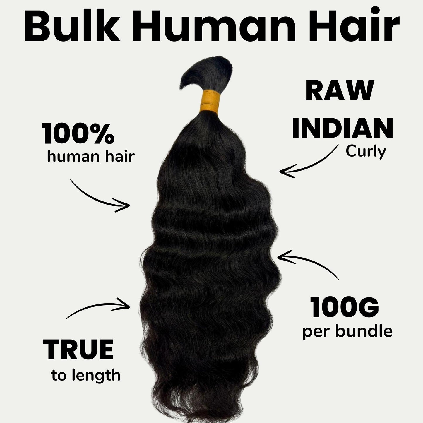 Natural 1B Raw Indian Curly Bulk Braiding Hair