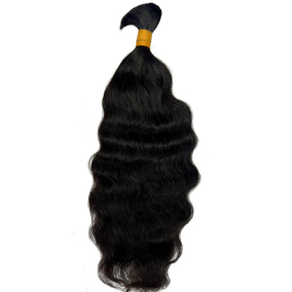 Natural 1B Raw Indian Curly Bulk Braiding Hair