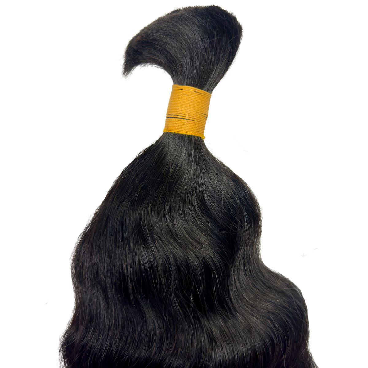 Natural 1B Raw Indian Curly Bulk Braiding Hair
