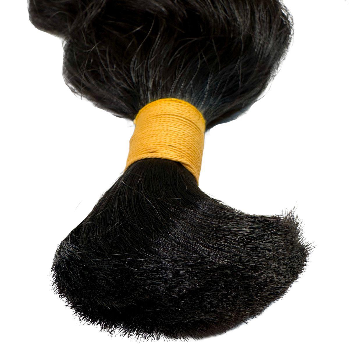 Natural 1B Raw Indian Curly Bulk Braiding Hair