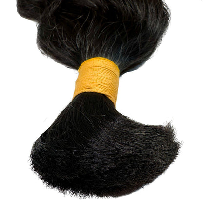Natural 1B Raw Indian Curly Bulk Braiding Hair