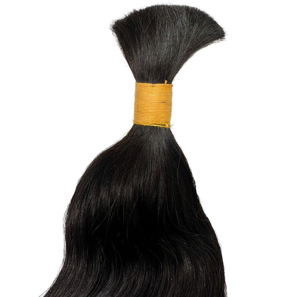 Natural 1B Raw Indian Wavy Bulk Braiding Hair