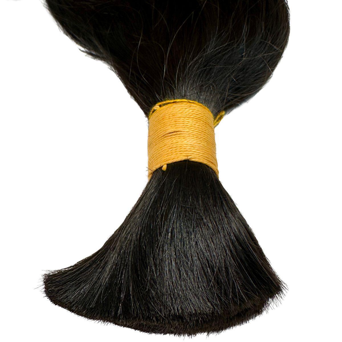 Natural 1B Raw Indian Wavy Bulk Braiding Hair