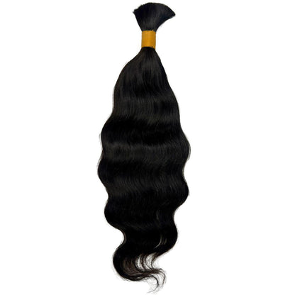Natural 1B Raw Indian Wavy Bulk Braiding Hair