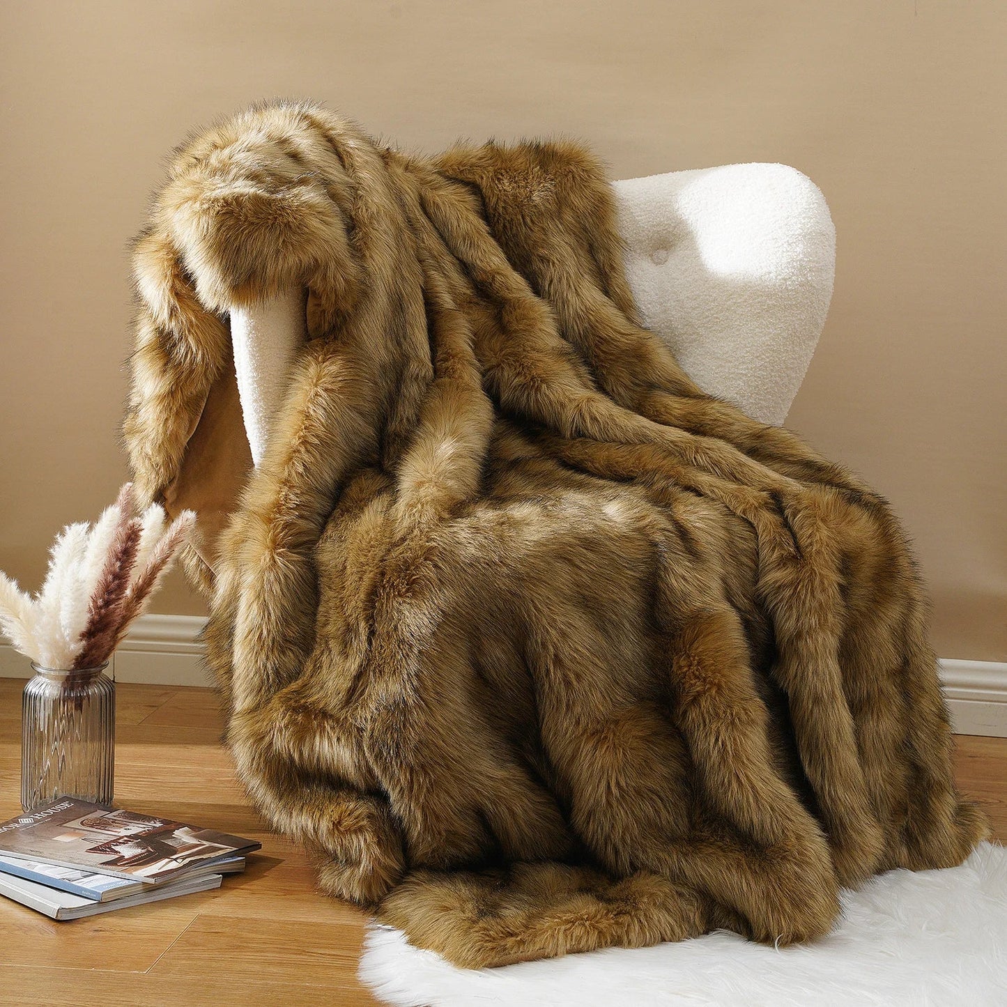 Heavy Faux Fur Throw Blanket