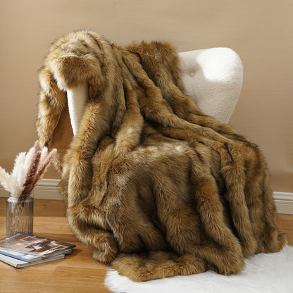Heavy Faux Fur Throw Blanket